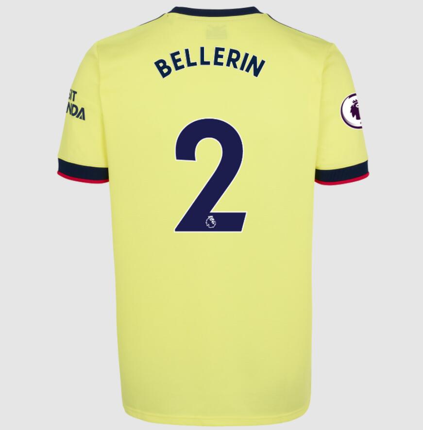 2021/22 Arsenal Away Kit Soccer Jersey with Hector Bellerin 2 printing